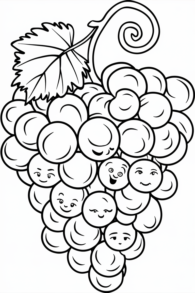 cute fruit coloring pages