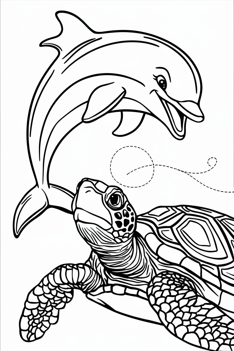dolphin coloring pages for kids