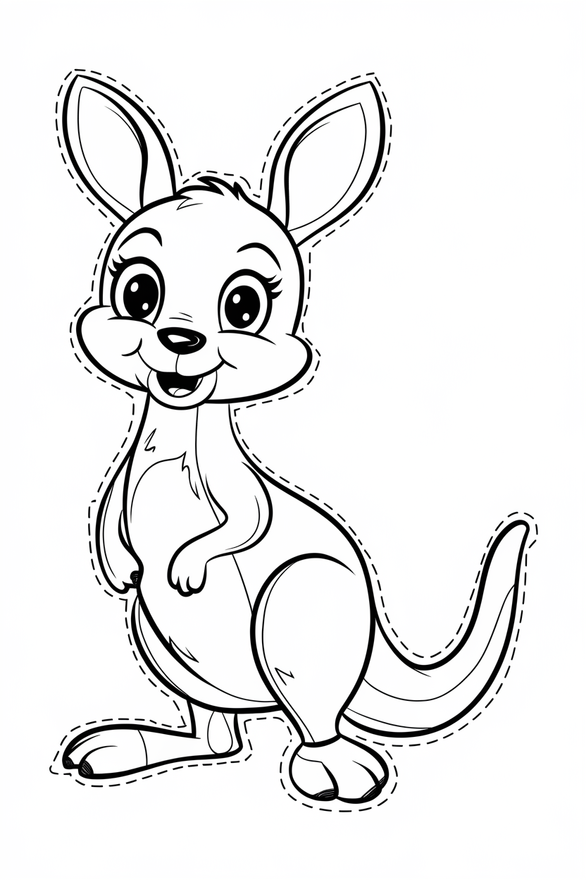 kangaroo coloring pages for kids