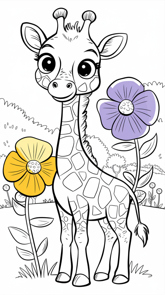 giraffe coloring pages for kids
