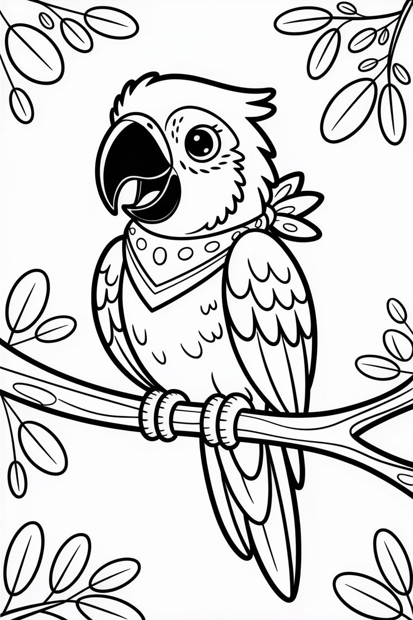 macaw coloring page free
