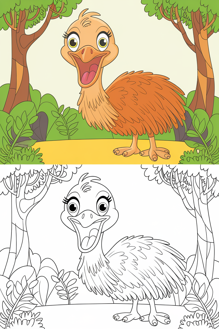 emu coloring pages printable