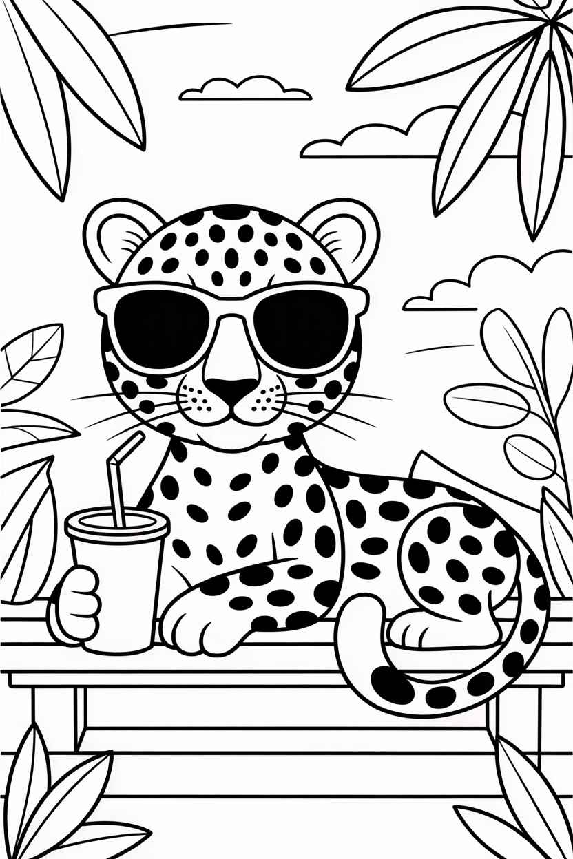 realistic leopard coloring pages