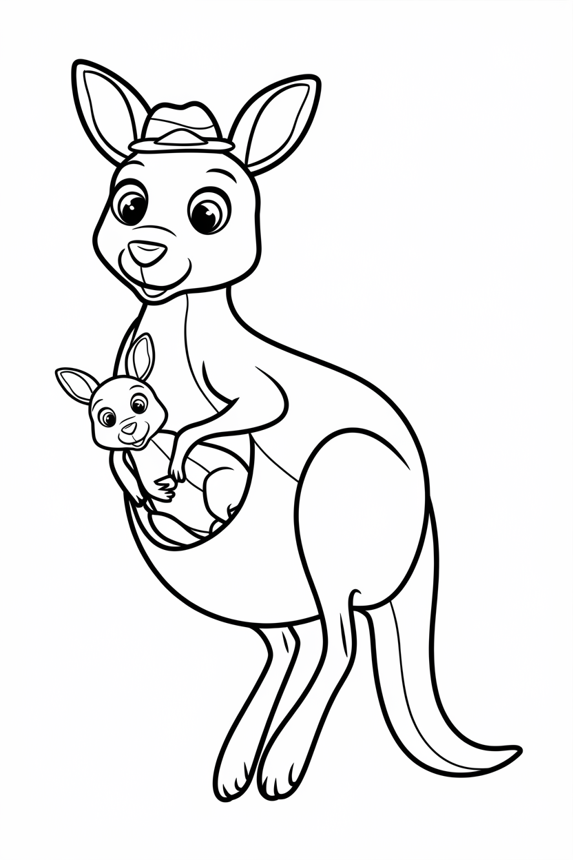 kangaroo coloring picture