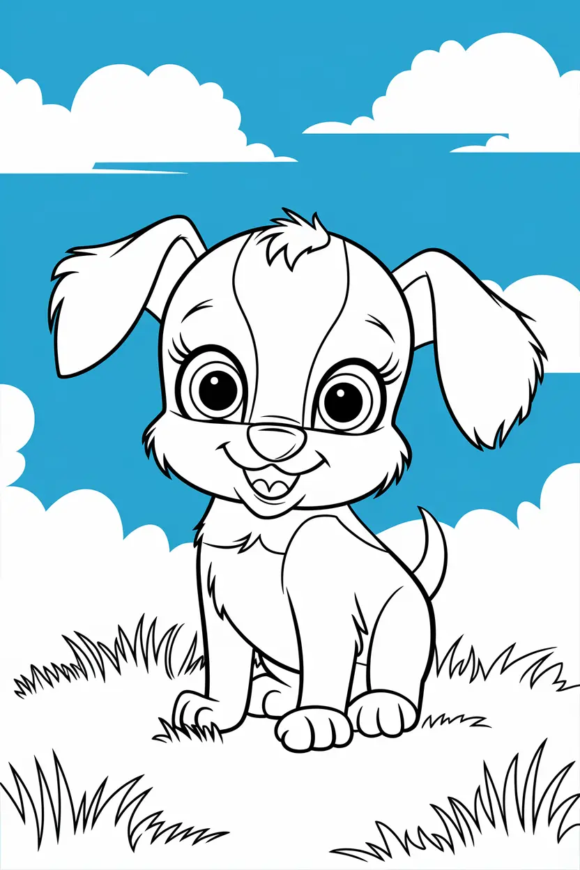 puppy coloring pages cute