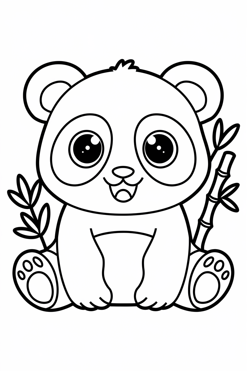 panda coloring pages cute