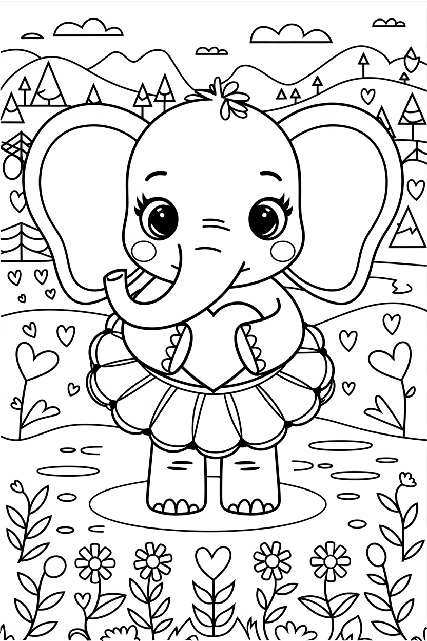 mom and baby elephant coloring pages