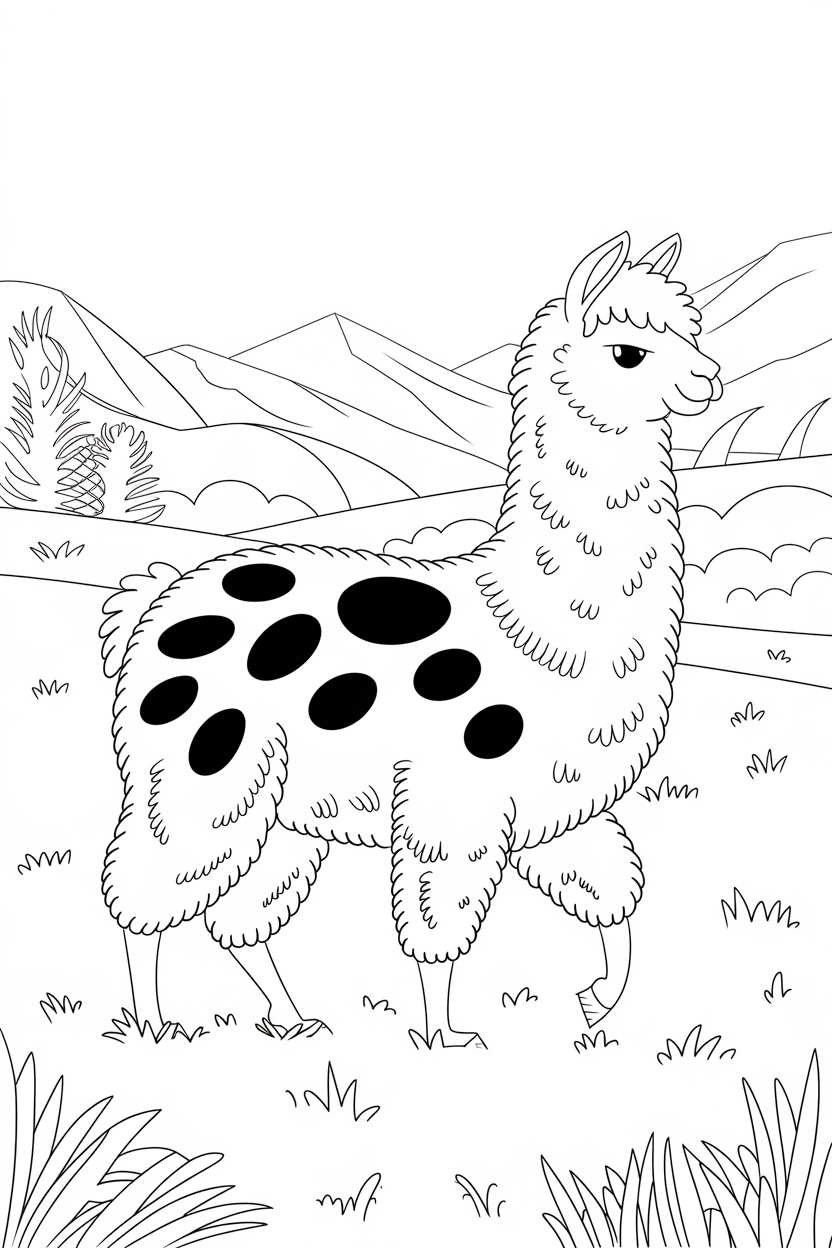 cute llama coloring pages