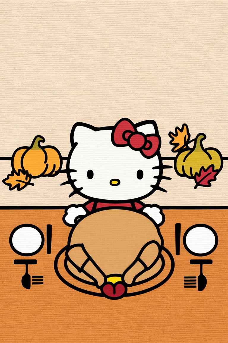 hello kitty thanksgiving coloring pages free