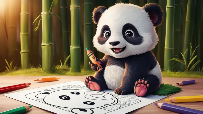 panda coloring pages cute