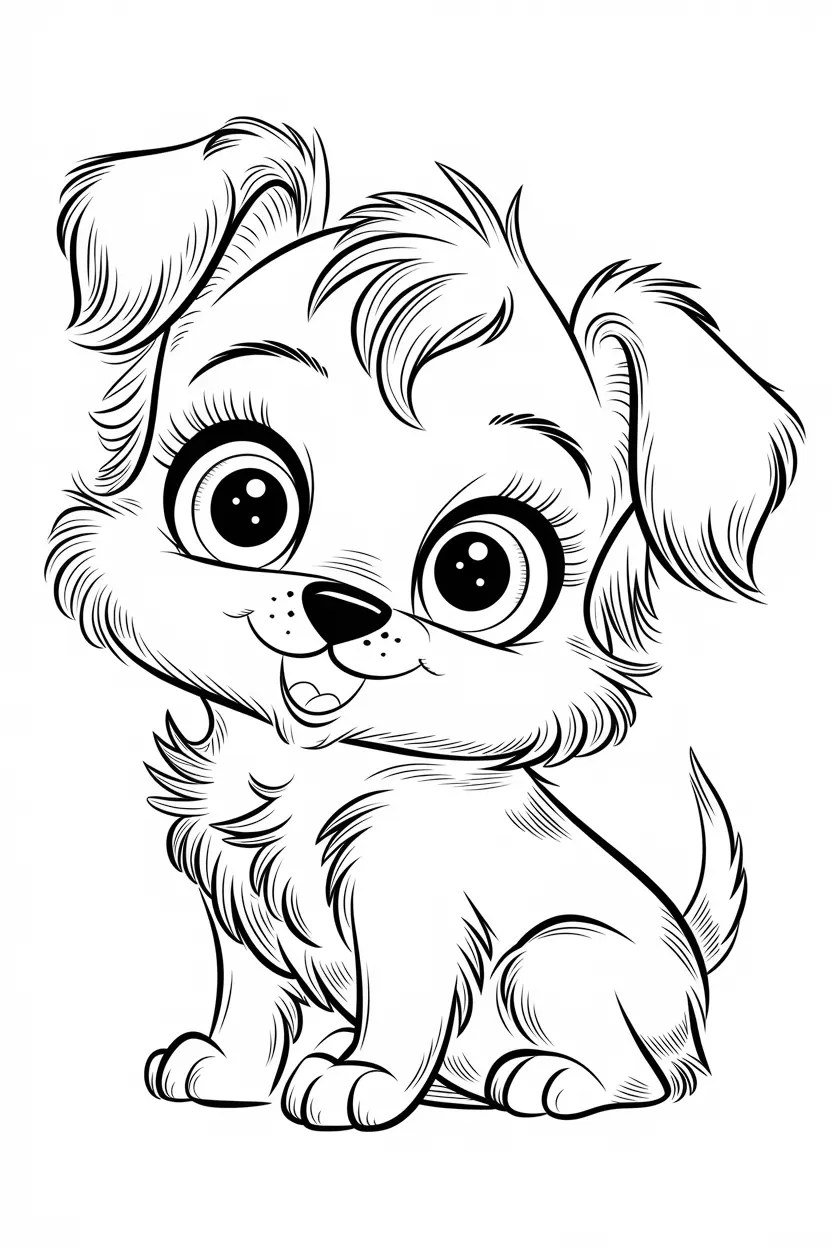 puppy coloring pages realistic