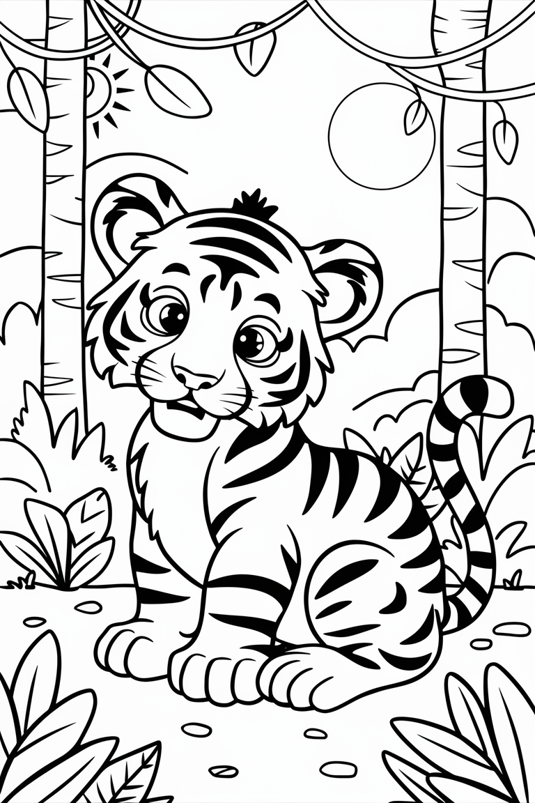 tiger coloring pages easy