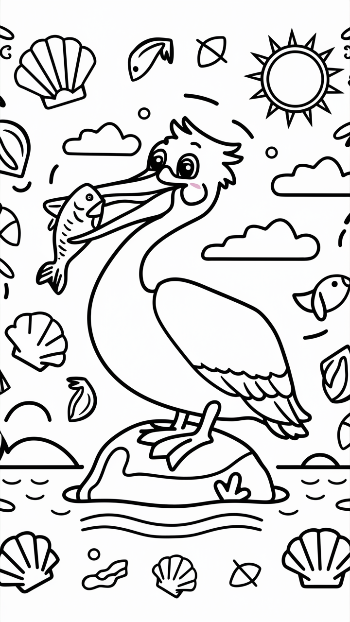 pelican coloring page printable