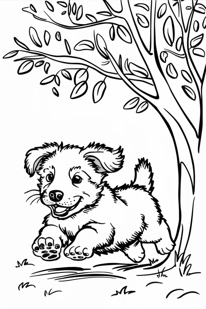 puppy coloring pages for adults