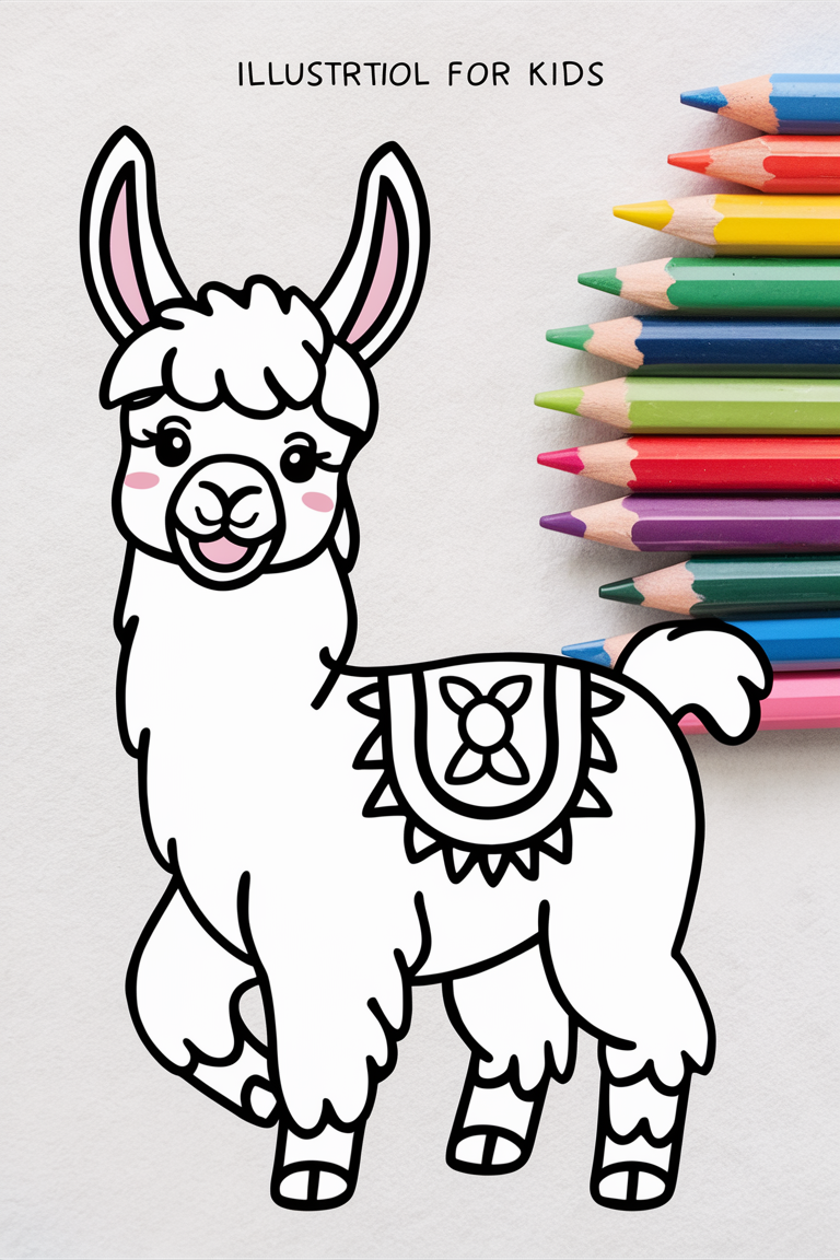 cute llama coloring pages