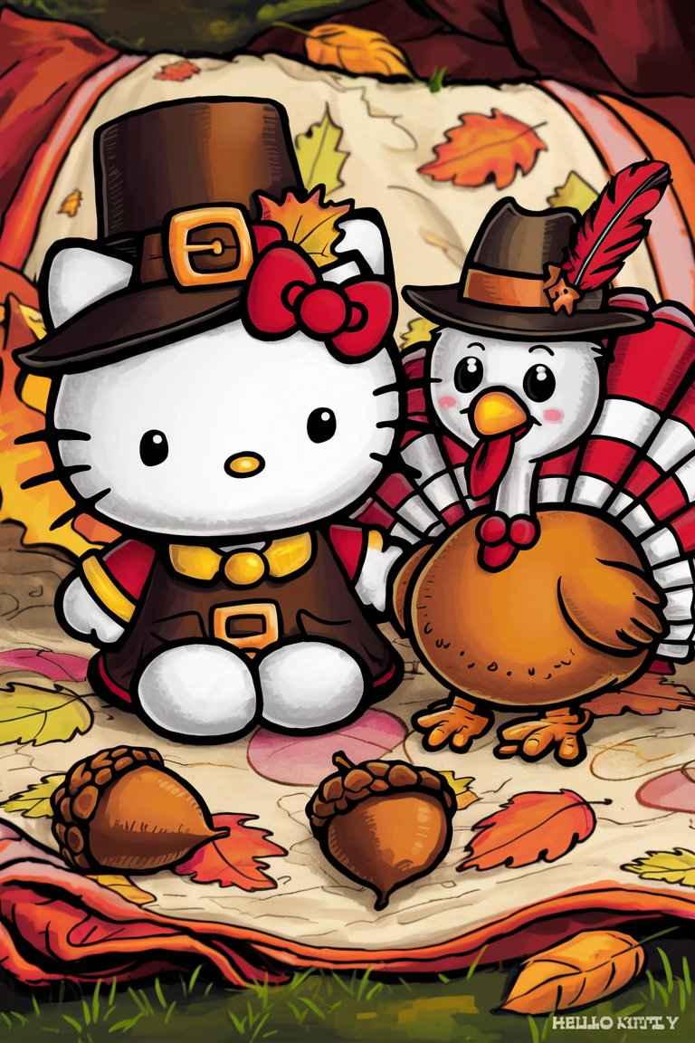 hello kitty thanksgiving coloring pages free