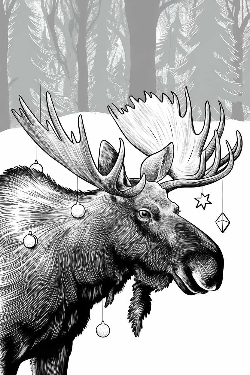 free printable moose coloring pages