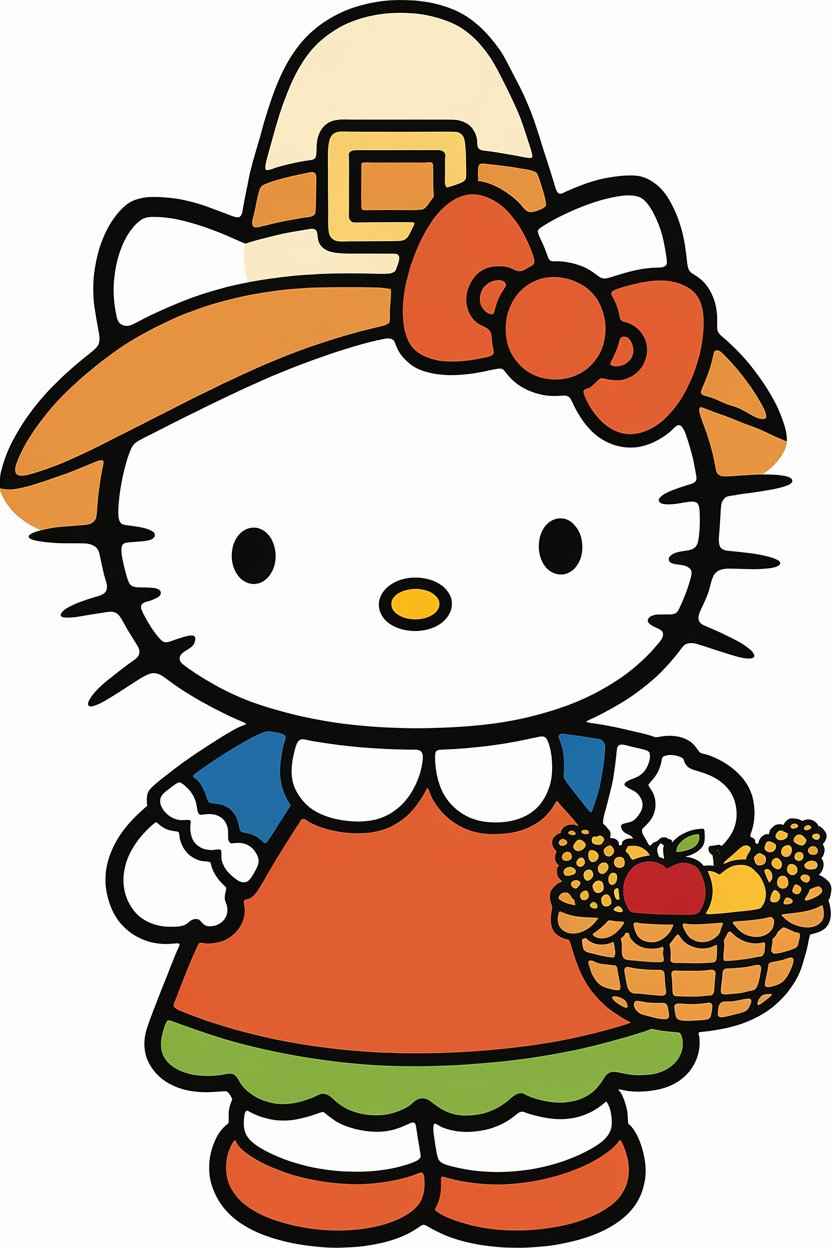 hello kitty thanksgiving coloring pages free