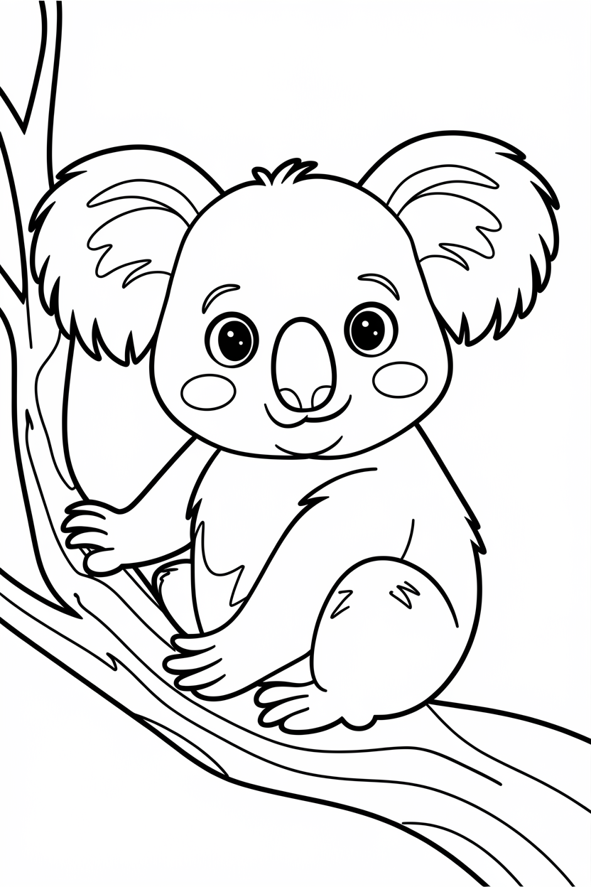 realistic koala coloring pages