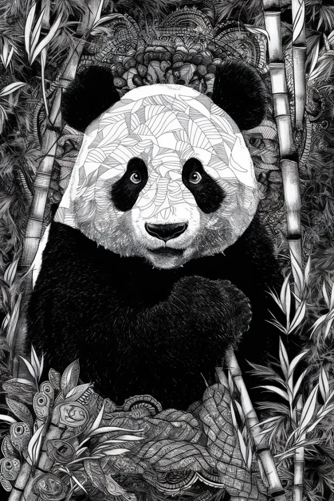 panda coloring pages hard