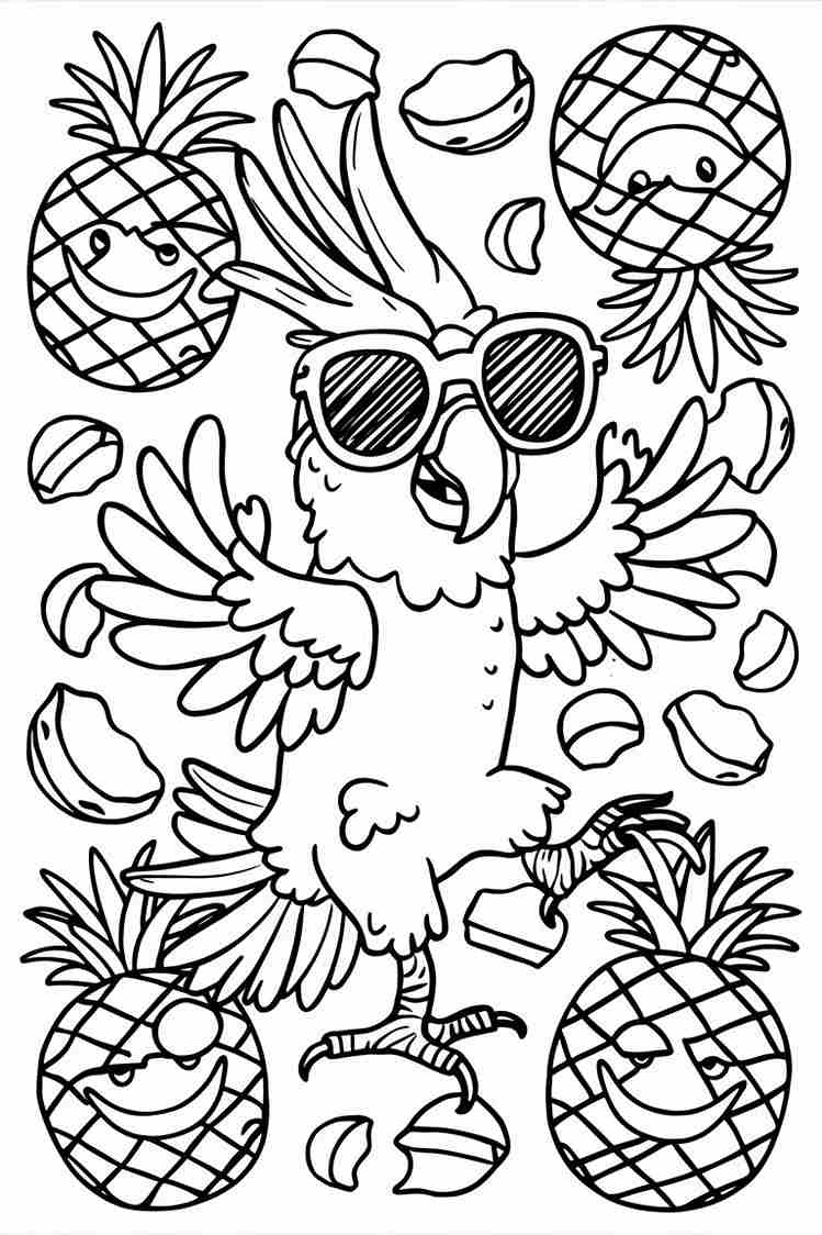 cockatoo coloring sheet