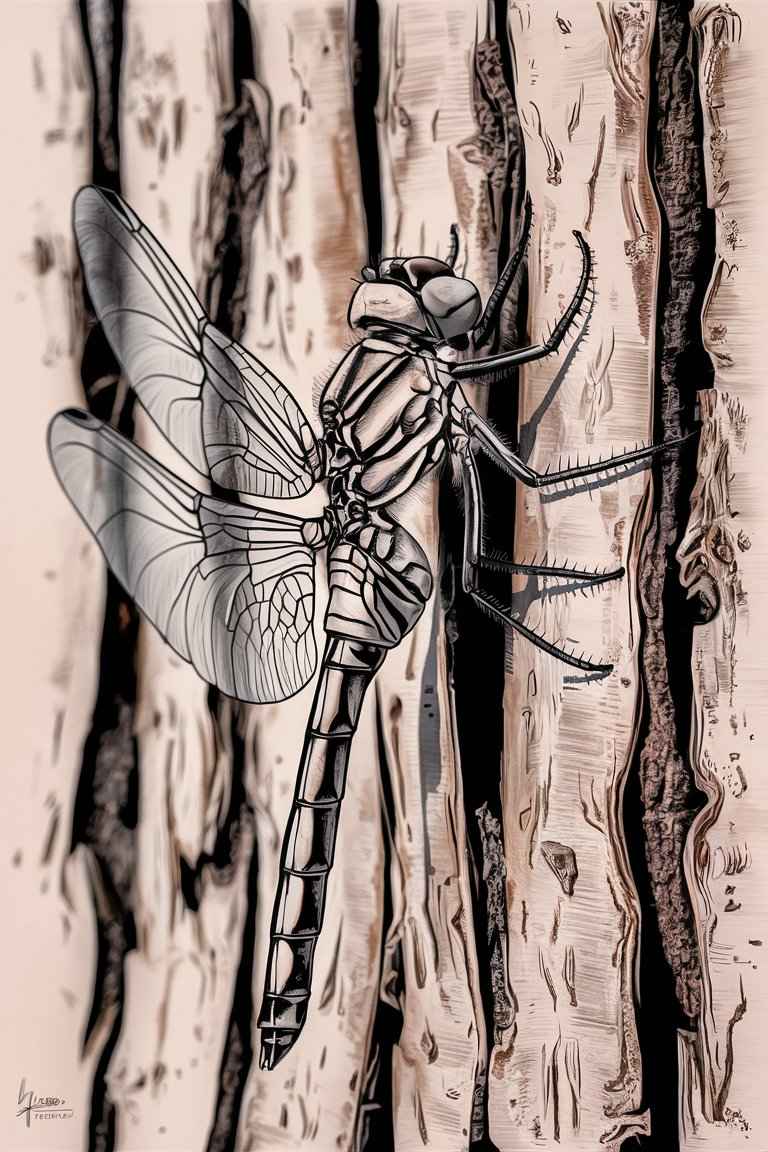 simple dragonfly coloring page