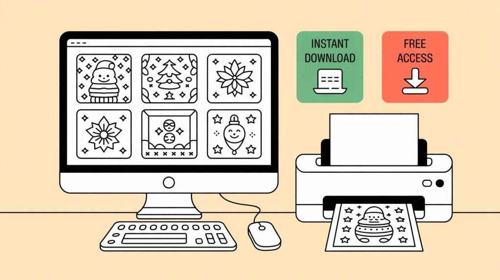 holiday coloring pages pdf