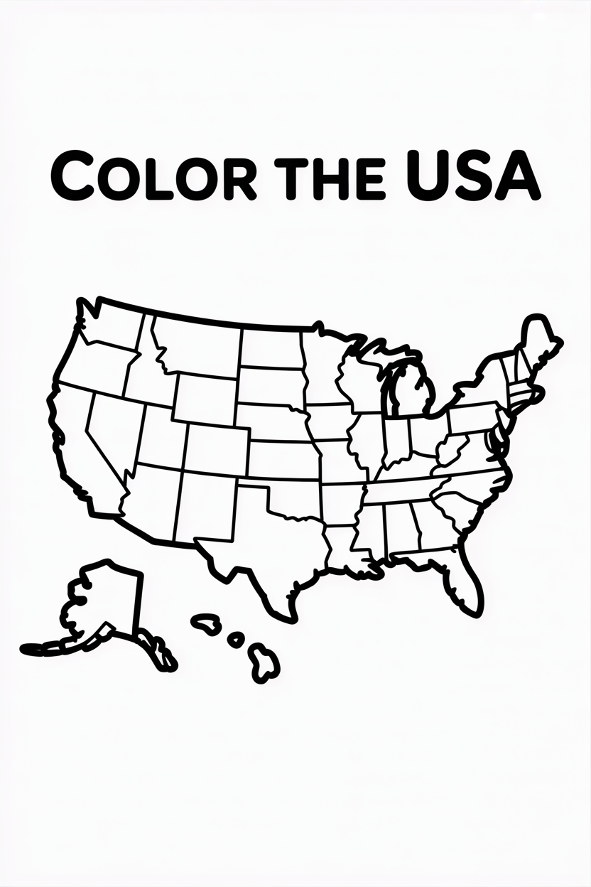 free United States coloring map