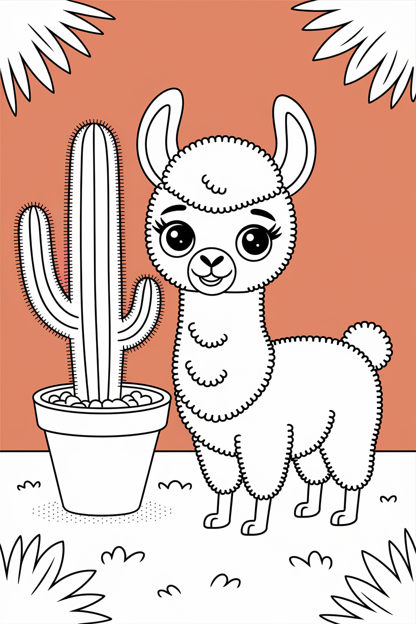 Ilama coloring pages for adults