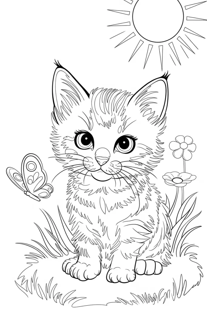 kitten coloring pages for kids