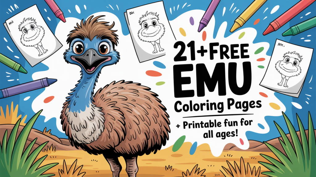 Emu Coloring Pages