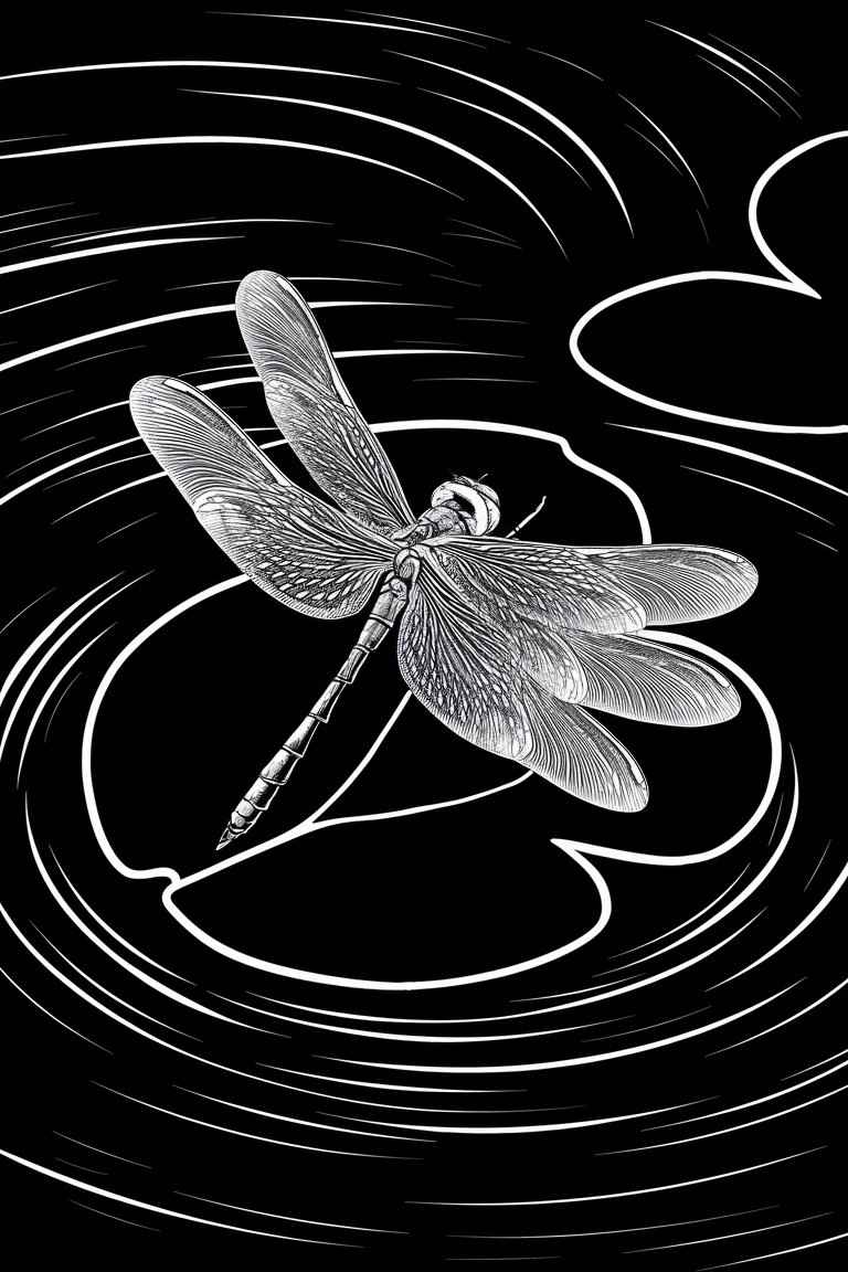 dragonfly coloring page colored