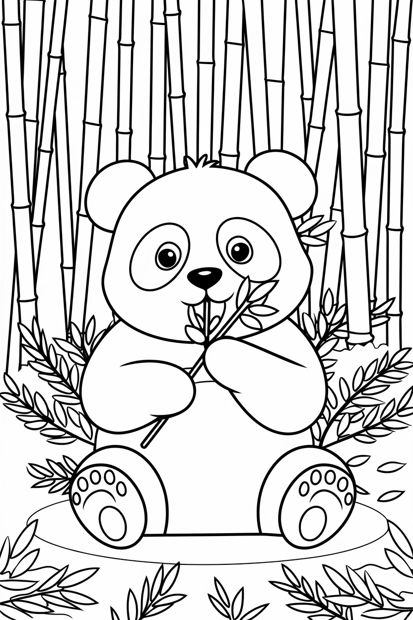 panda coloring pages cute