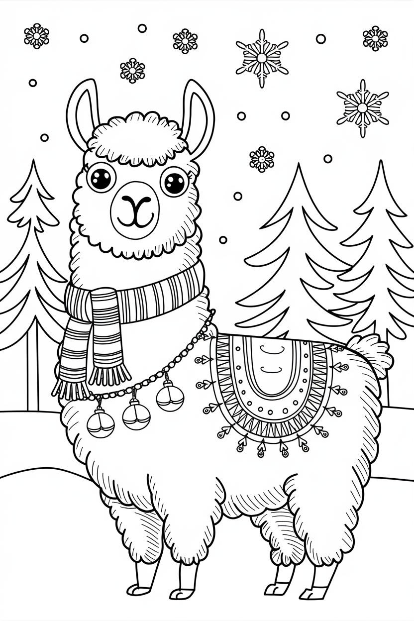 Ilama coloring pages for adults