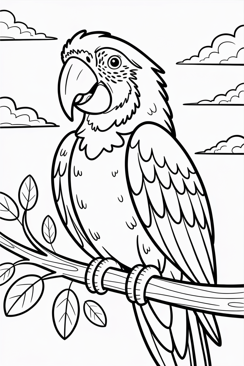 blue macaw coloring page