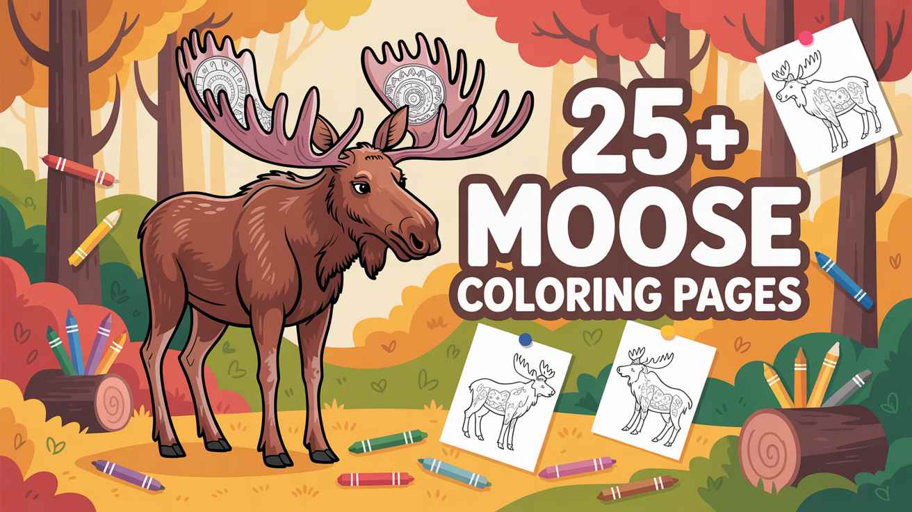 Moose Coloring Pages