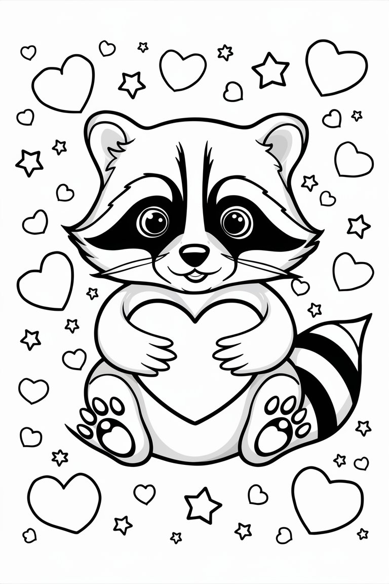 realistic raccoon coloring pages