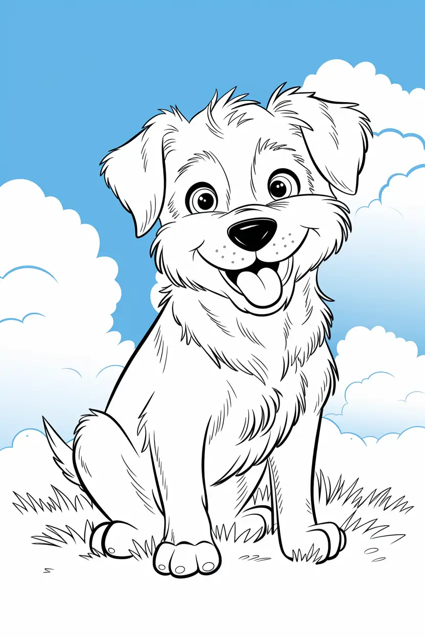 puppy coloring pages easy