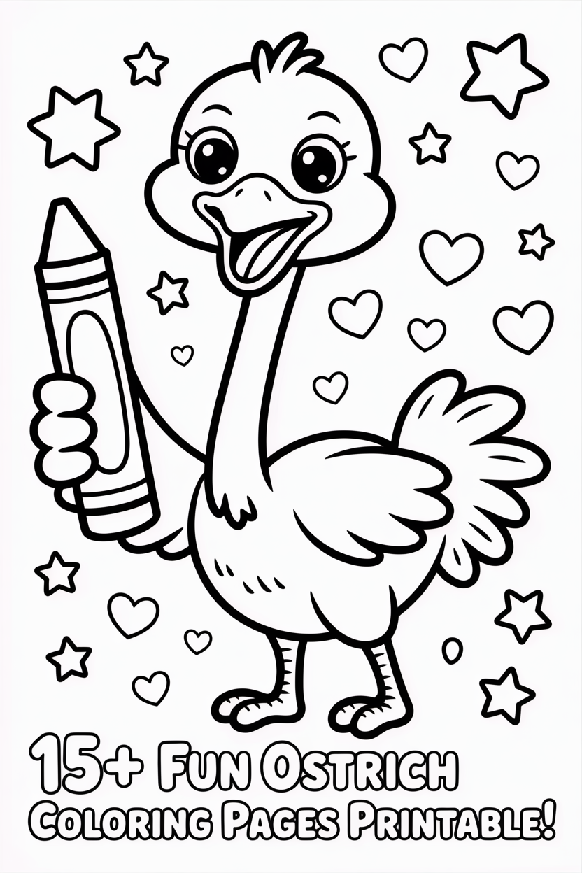 printable ostrich coloring pages for kids