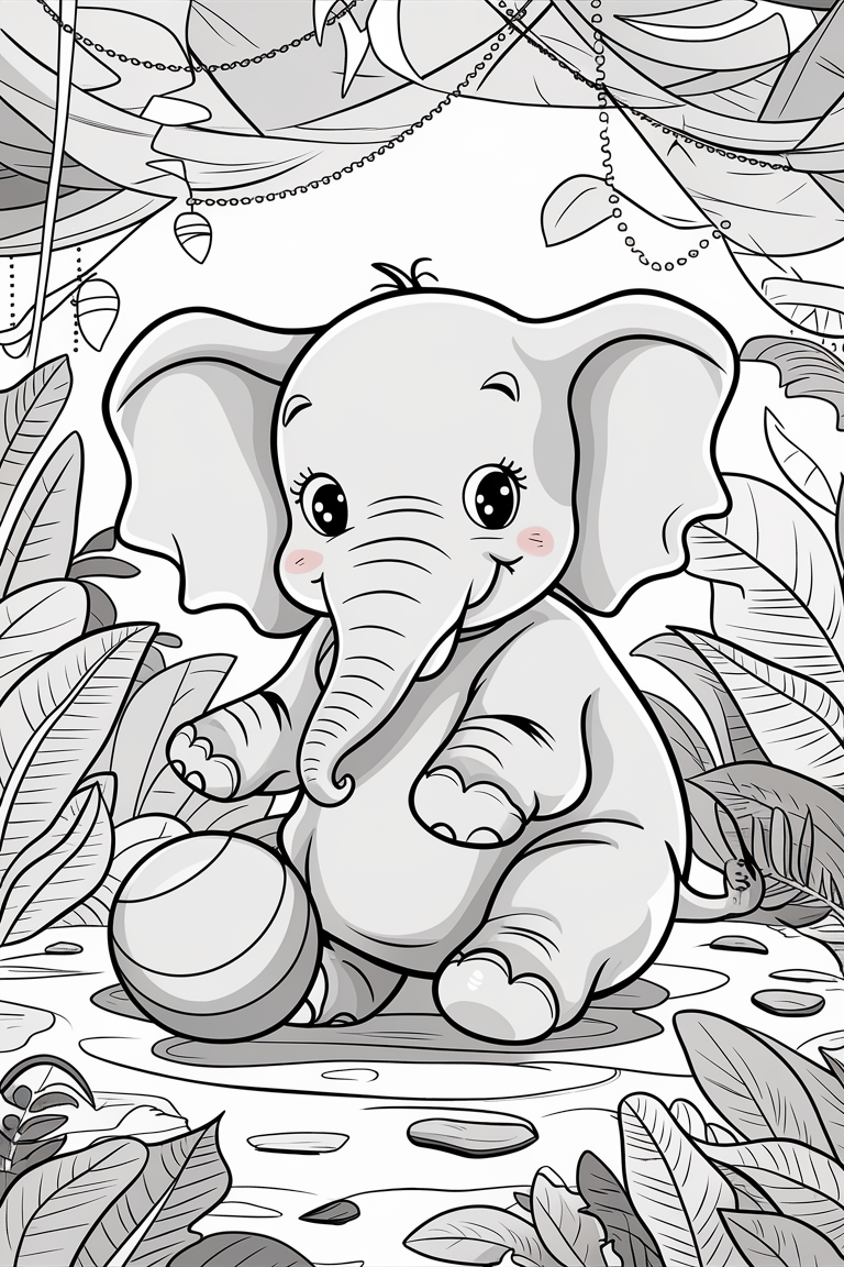 baby elephant coloring pages printable