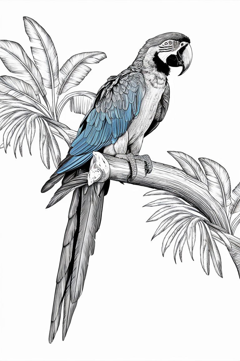Macaw coloring pages