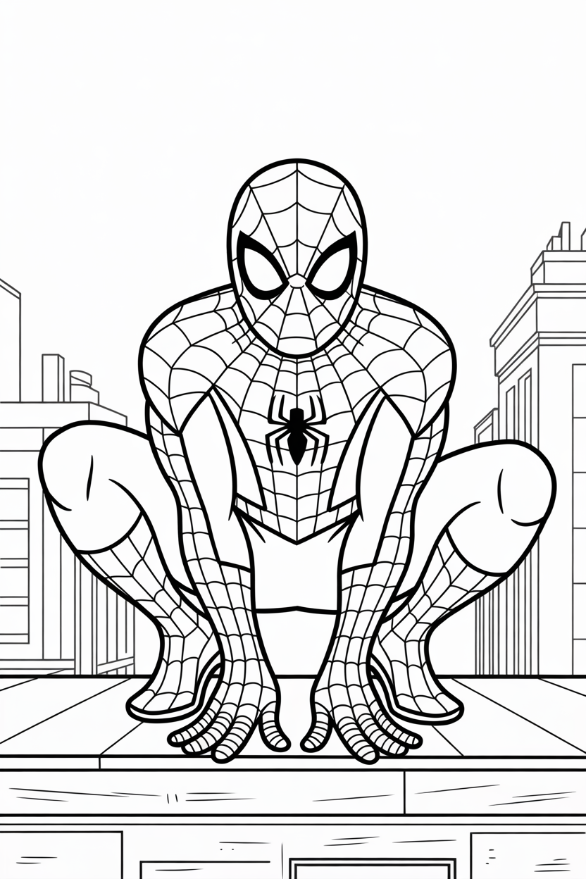 spiderman coloring pages easy