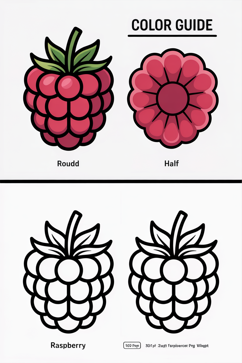 raspberry coloring pages free
