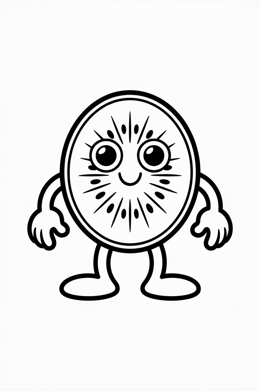 coloring page of kiwi fruit