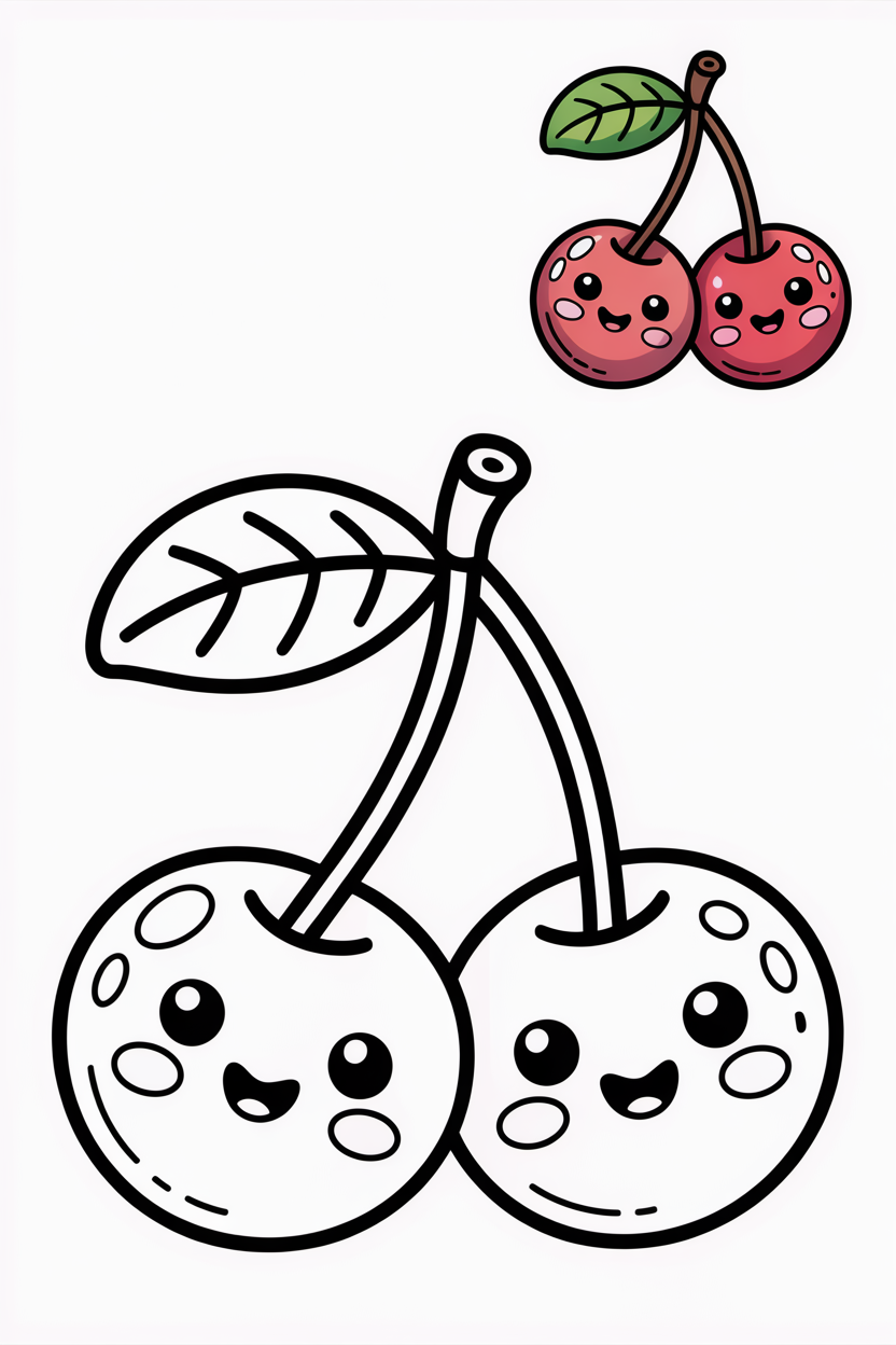 cherry coloring pages