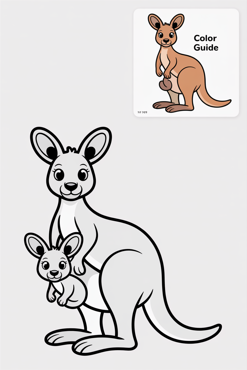 kangaroo coloring pages printable