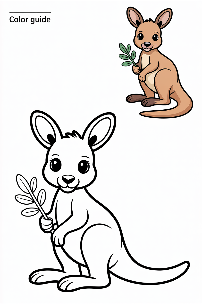 kangaroo coloring sheet free
