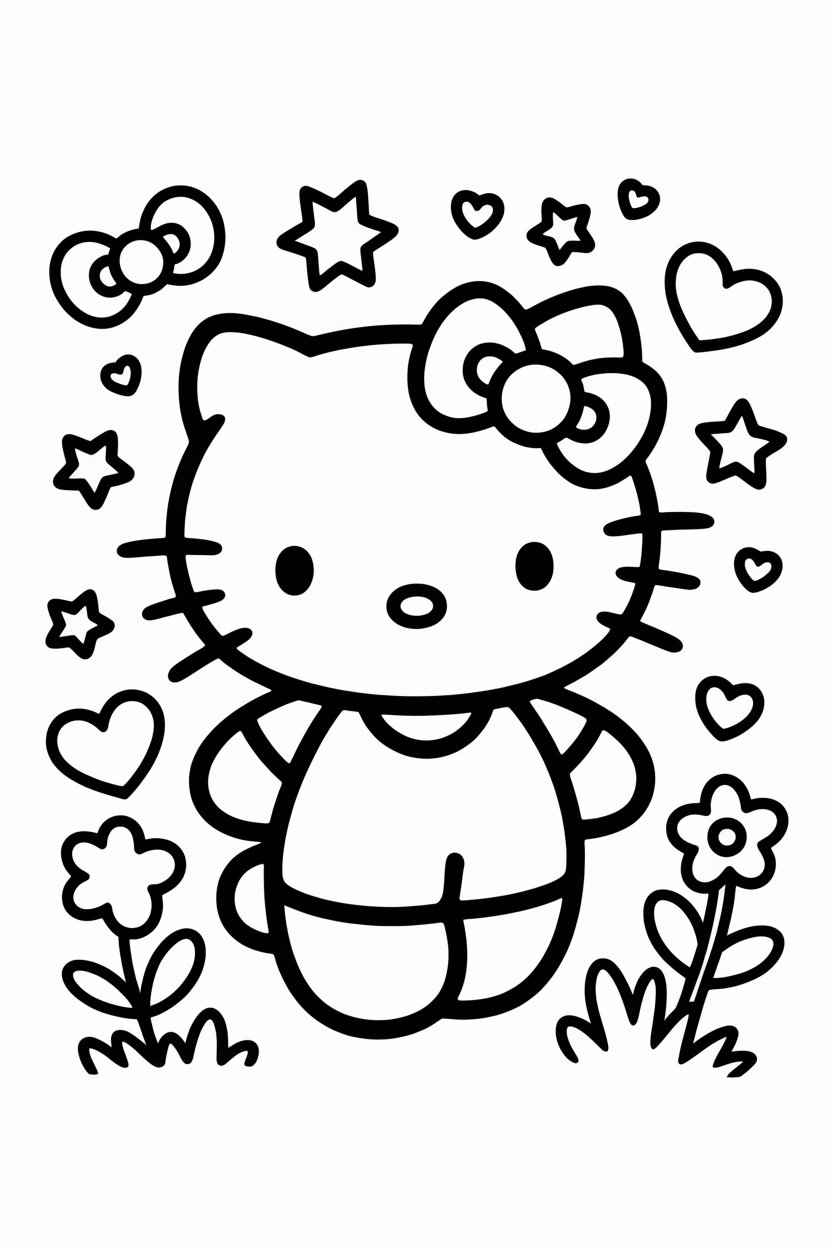 hello kitty coloring pages adult