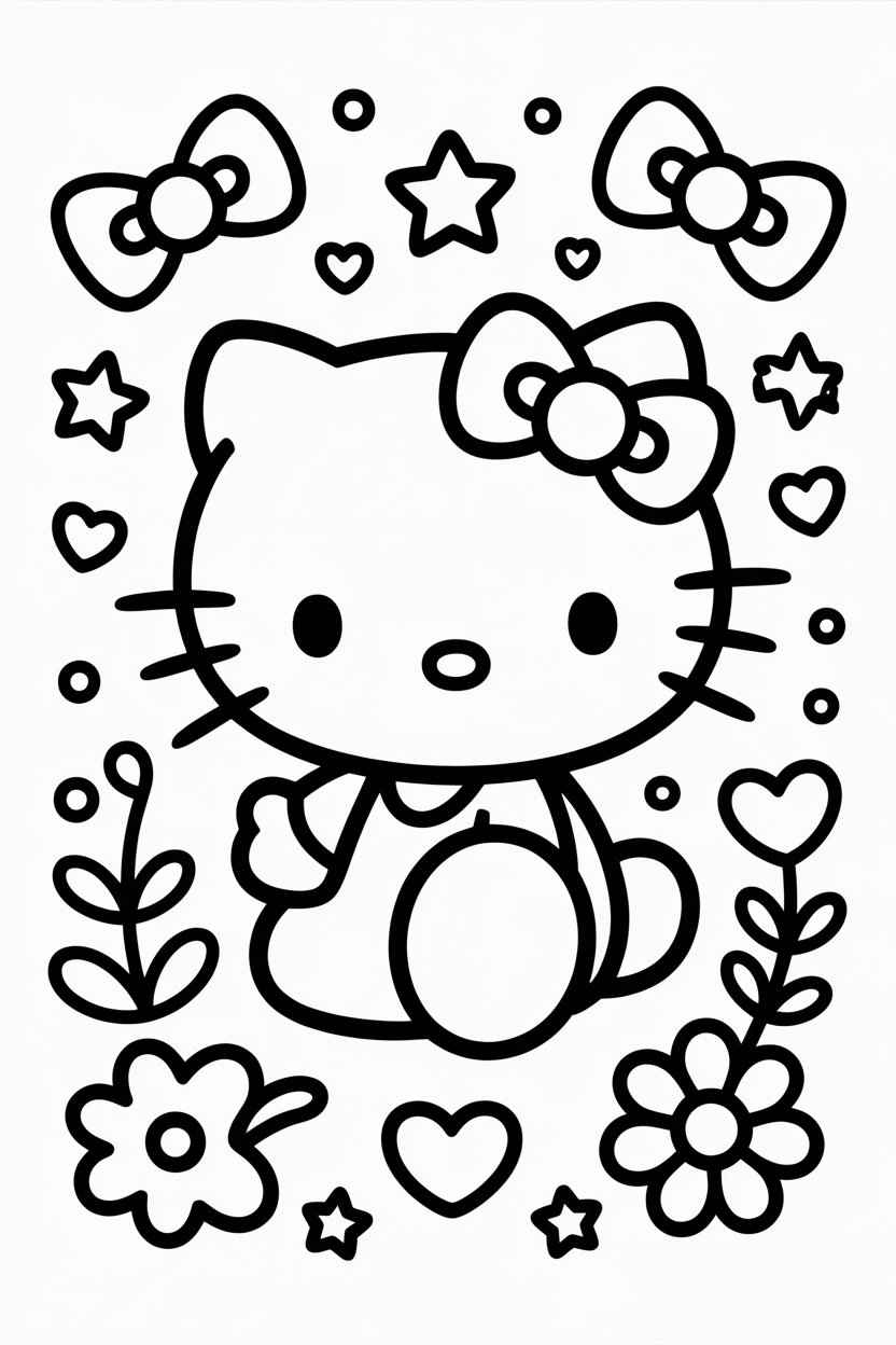 hello kitty coloring pages adult
