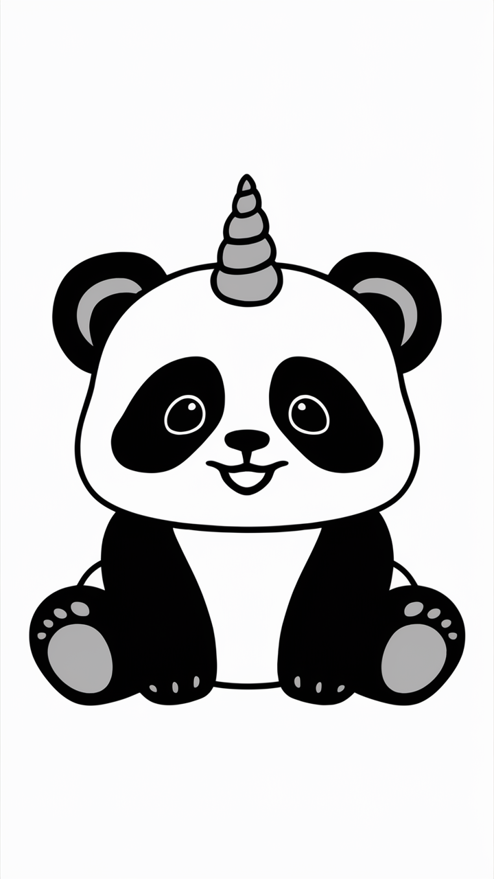 panda coloring pages cute